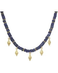 Rachel Reinhardt Jewelry - Layla Collection 24K Plated Lapis Filigree Drop Necklace - Lyst