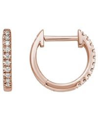 Diamond Select Cuts - 14k Rose Gold Diamond 0.10 Ct. Huggie Earrings - Lyst