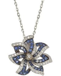 Suzy Levian - Silver 1.00 Ct. Tw. Sapphire Necklace - Lyst
