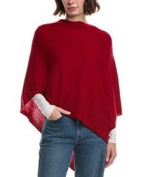 Sofiacashmere - Sofiacashmere Jersey Solid Wool & Cashmere-Blend Poncho - Lyst