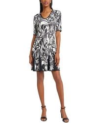 Ming Wang - Princess Seam Jacquard Fit & Flare Dress - Lyst