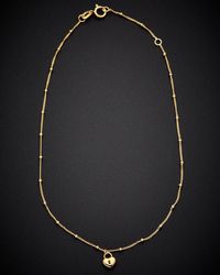 Italian Gold - 14K Bead Station Anklet - Lyst