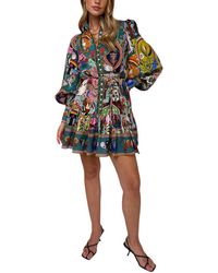 CHARLOTTE GREEN - Linen-Blend Mini Dress - Lyst