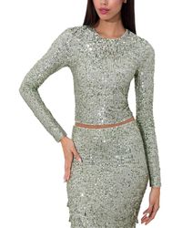 Alice + Olivia - Delaina Embellished Crop Top - Lyst