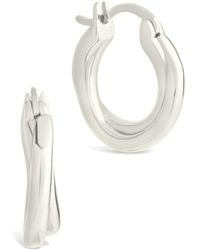 Sterling Forever - Silver Janice Twisted Hoop Earrings - Lyst