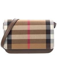 Burberry - Madison Check Canvas & Leather Crossbody - Lyst
