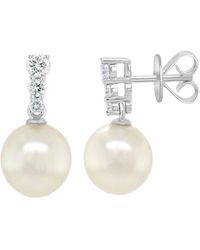 Sabrina Designs - 14k 0.21 Ct. Tw. Diamond Pearl Earrings - Lyst