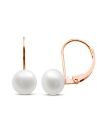 Liv Oliver - 18k Rose Gold Plated 10-12mmmm Pearl Drop Earrings - Lyst