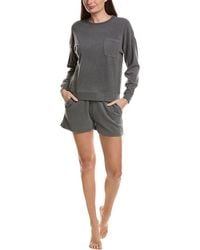 Barefoot Dreams - 2Pc Brushed Fleece Top & Short Set - Lyst