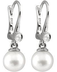 Masako Pearls - Splendid Pearls 14k Diamond & 7-7.5mm Freshwater Pearl Earrings - Lyst