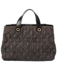 CHANEL - Black Denim Calfskin Leather Denim Quilted Tote (authentic Pre-loved) - Lyst