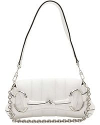 Gucci - White Calfskin Horsebit Chain Small Shoulder Bag (authentic Pre-loved) - Lyst