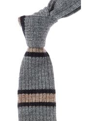 Brunello Cucinelli - Stripe Alpaca & Wool-Blend Tie - Lyst