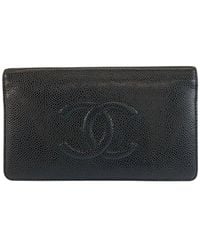 CHANEL - Black Calfskin Long Wallet (authentic Pre-loved) - Lyst