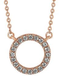 Suzy Levian - 14k Rose Gold 0.25 Ct. Tw. Diamond Circle Necklace - Lyst