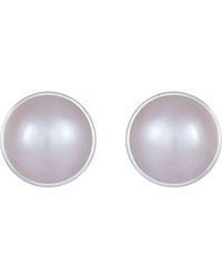 Splendid - 2X6Mm Pearl Plated Earrings - Lyst