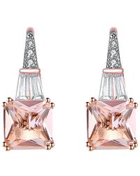 Genevive Jewelry - 14k Rose Gold Vermeil Cz Earrings - Lyst