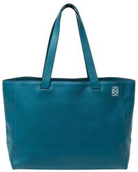 Loewe - Blue Smooth Leather Medium Shoulder Tote (authentic Pre-loved) - Lyst