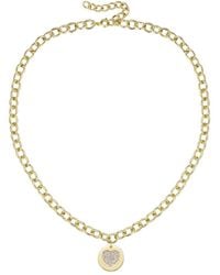 Rachel Glauber - 14k Plated Cz Medallion Adjustable Necklace - Lyst