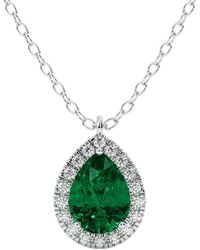 VOWE - 14K 4.00 Ct. Tw. Lab-Grown Diamond & Lab-Grown Emerald Pendant - Lyst