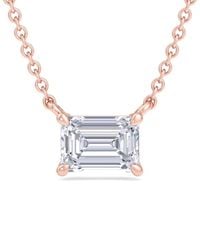 Lab Grown Diamonds - 14k Rose Gold 2.00 Ct. Tw. Lab-grown Diamond Solitaire Pendant Necklace - Lyst