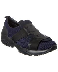 Ferragamo - Salvatore Leather-trim Sneaker - Lyst