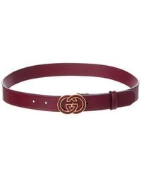 Gucci - Interlocking G Buckle Leather Belt - Lyst