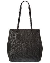 CHANEL - Black Calfskin Leather Cc Wild Stitch Tote (authentic Pre-loved) - Lyst