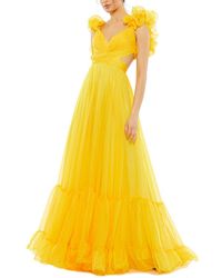 Mac Duggal - Ruffle Tiered Chiffon A-Line Gown - Lyst