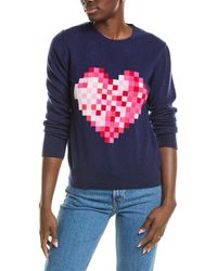 Brodie Cashmere - Wool & Cashmere-Blend Pixel Heart Jumper - Lyst