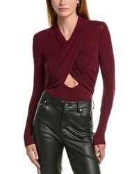 Bardot - Aliyah Jersey Wrap Wool-Blend Bodysuit - Lyst