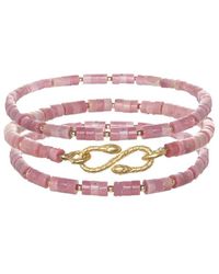 Rachel Reinhardt Jewelry - 14k Over Silver Rhodonite Snake Stretch Bracelet - Lyst