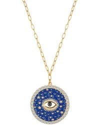 Gabi Rielle - Rise Above The Crowd Collection 14k Over Silver Cz Evil Eye Pendant Necklace - Lyst