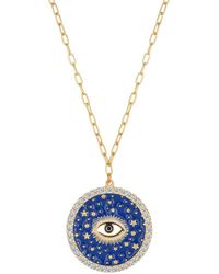 Gabi Rielle - Rise Above The Crowd Collection 14k Over Silver Cz Evil Eye Pendant Necklace - Lyst