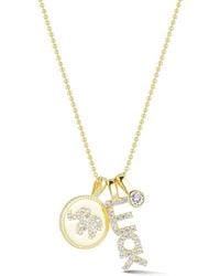 Sphera Milano - 14k Over Silver Cz Luck Charm Necklace - Lyst