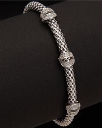 Meshmerise - 18k Over Silver 0.18 Ct. Tw. Diamond Bangle Bracelet - Lyst