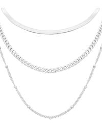 Adornia - Stainless Steel Layered Chain Necklace - Lyst