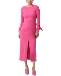 Carolina Herrera - Crewneck Wool-Blend Midi Dress - Lyst