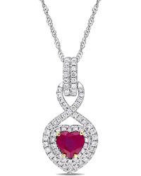 Rina Limor - 14k 1.00 Ct. Tw. Diamond & Ruby Pendant Necklace - Lyst