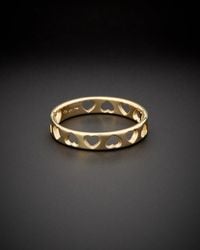Italian Gold - 14K Heart Band Ring - Lyst