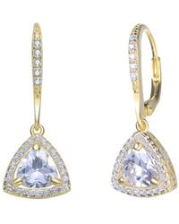 Rachel Glauber - 14k Over Silver Cz Drop Earrings - Lyst