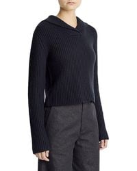 Vince - Ribbed Sailor Collar Wool & Cashmere-Blend Sweater - Lyst