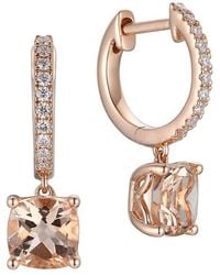 Gregg Ruth - 14K 1.89 Ct. Tw. Diamond & Morganite Huggie Earring - Lyst