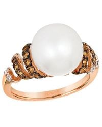 Le Vian - Le Vian Vanilla Pearls 14k Rose Gold 0.57 Ct. Tw. Diamond & Pearls & 11x12mm Pearl Half-eternity Cocktail Ring - Lyst