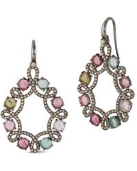 Banji Jewelry - Silver 8.43 Ct. Tw. Diamond & Tourmaline Drop Earrings - Lyst