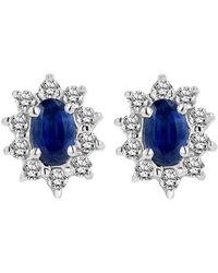 LEVARON - 14K 0.70 Ct. Tw. Diamond & Sapphire Earrings - Lyst
