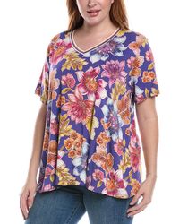 Johnny Was - Janie Favorite Short Sleeve V-Neck Swing Tee - Lyst