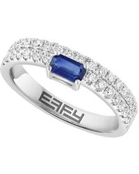 Effy Fine Jewelry - 14K 0.81 Ct. Tw. Diamond & Sapphire Ring - Lyst