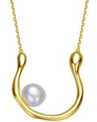 Genevive Jewelry - 14k Over Silver 10-8.5mm Pearl Necklace - Lyst