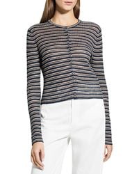 Theory - Linen-Blend Crop Cardigan - Lyst